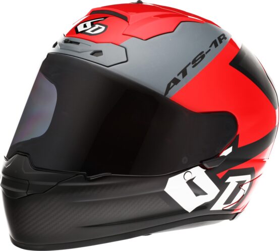 6D ATS-1R Wyman Full Face Helmet Red/Black/Gray Medium - Image 3