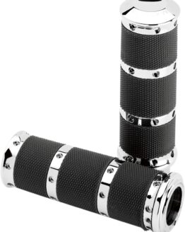Performance Machine Contour XL Handlebar Grips Chrome TBW