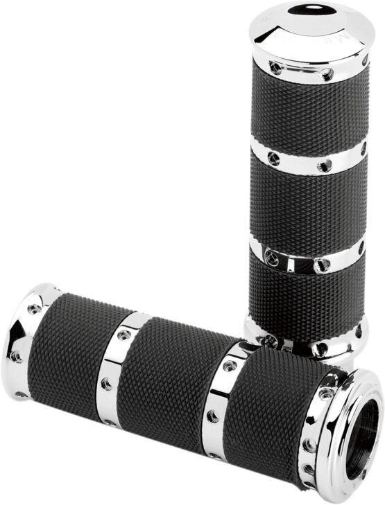 Performance Machine Contour XL Handlebar Grips Chrome TBW