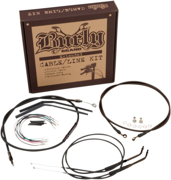 Extended Black Control Cable Kit - 16" tall bars (ABS)