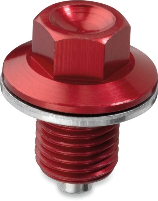 Moose Magnetic Drain Plug M12x1.25x17mm Red with Washer