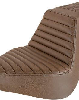 Step-Up Lattice Stitched 2-Up Seat Brown Gel