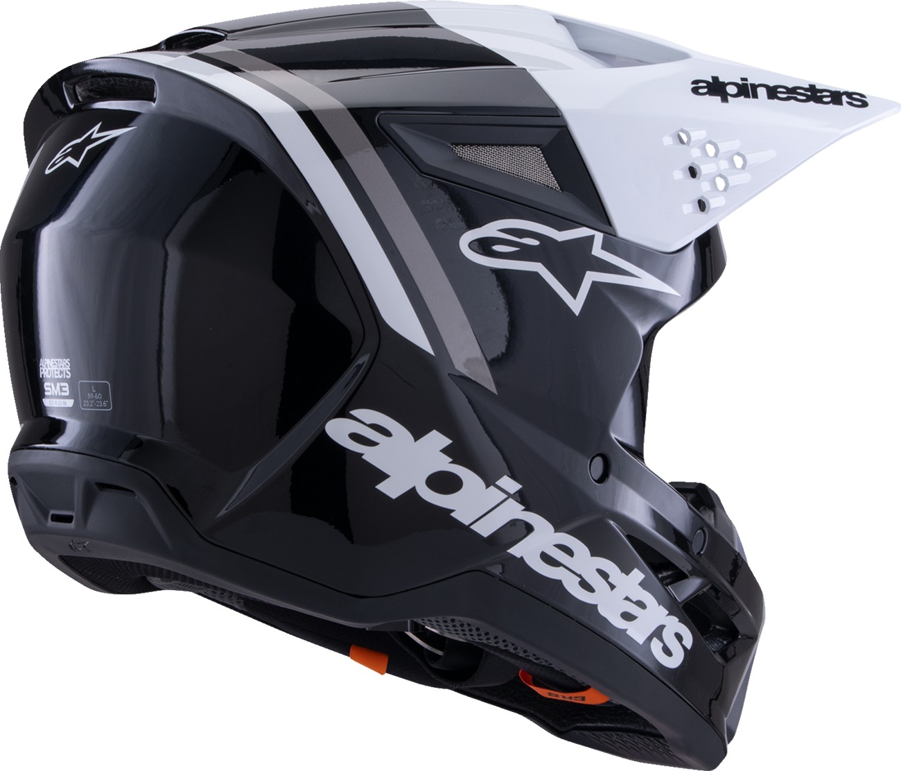Alpinestars SM3 Radium Helmet Gloss Black/White/Gray XL - Image 3