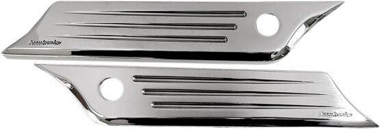 Accutronix Speed Ball Saddlebag Latch Cover Chrome Pair For Harley-Davidson