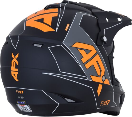 FX-17 Full Face Offroad Helmet Matte Orange Large - Image 4