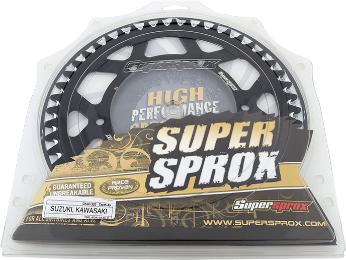 Supersprox 49T Aluminum Rear Sprocket Black 520 Fits 80-16 Kawasaki Suzuki - Image 3
