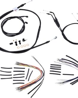 Extended Black Control Cable Kit For Dynas - 14" tall bars