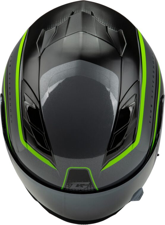 GMAX FF-98 Aftershock Full-Face Helmet Grey/Neon Green Small - Image 4