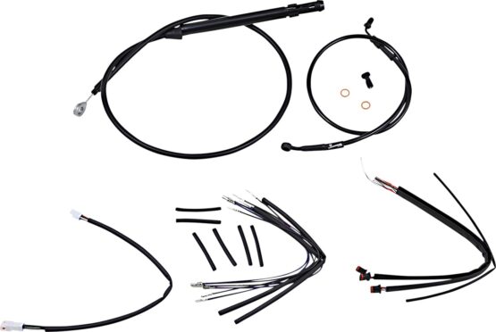 Extended Black Control Cable Kit for 16" Apehanger Bars - Image 2