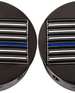 Figurati Designs Swing Arm Covers Blue Line Flag Black Harley Touring