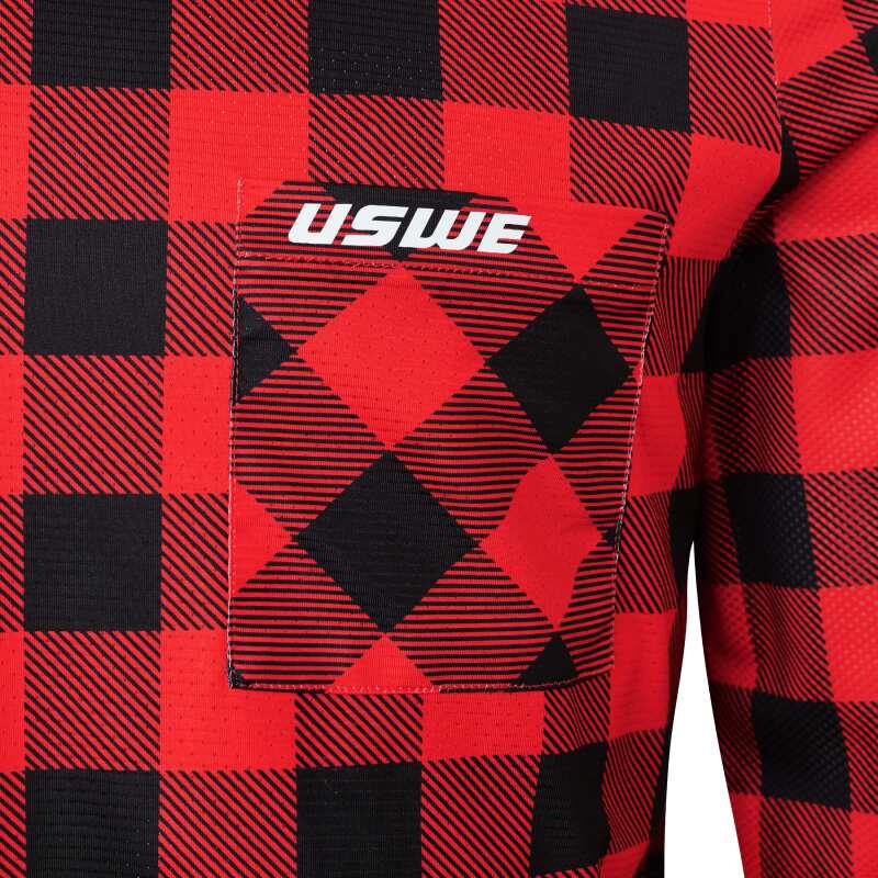 USWE Flannel Long Sleeve Off-Road Jersey Flame Red XL - Image 3