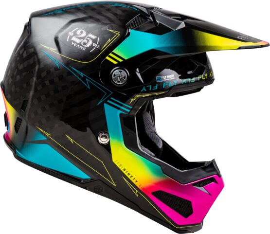 Fly Racing Formula S Carbon Legacy Helmet XL Black/Electric Blue/Fuchsia - Image 2
