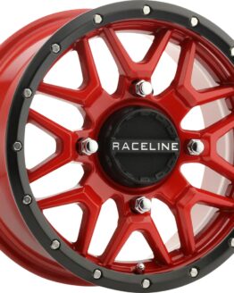 Raceline Krank Simulated Beadlock Wheel Red 15x7 4x137 +10mm