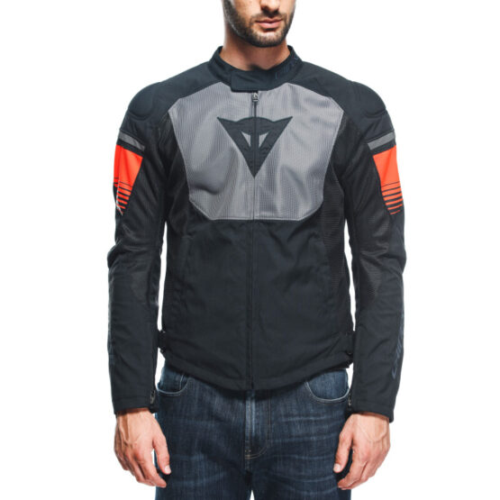 Dainese Air Fast Tex Jacket Black Gray Fluorescent Red Size 46 - Image 2