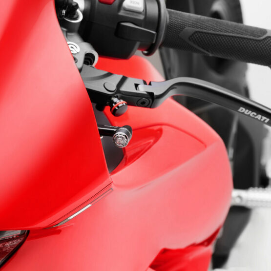 Rizoma Front Turn Signal Light Unit with Mount Black For Ducati Panigale V4