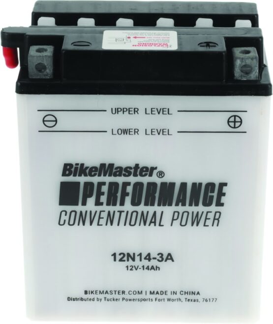 BikeMaster 12N14-3A Conventional Battery 12V 128 CCA