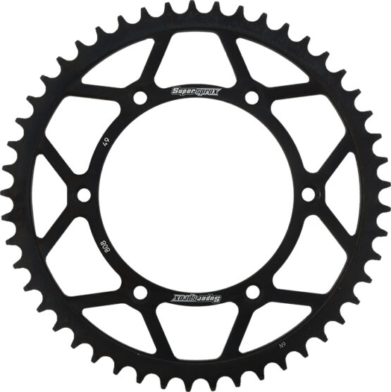 Supersprox Rear Steel Sprocket 49T Black Fits 80-16 Kawasaki Suzuki