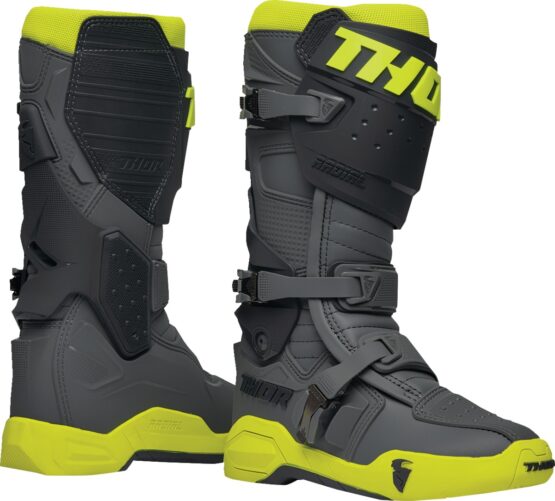 Thor Radial MX Boots Gray/Fluorescent Yellow US 9