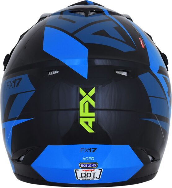 FX-17 Full Face Offroad Helmet Black/Blue/Green X-Large - Image 5