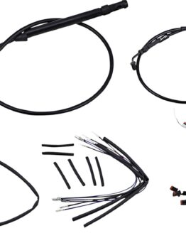 Burly Brand 14in Ape Handlebar Cable Kit Black For Harley-Davidson