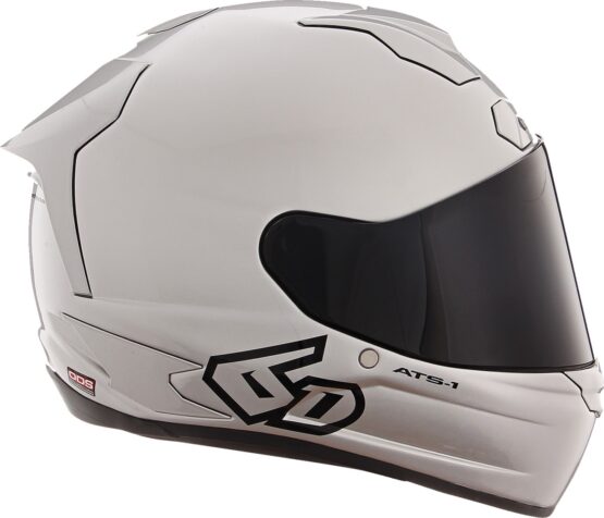 6D ATS-1R Solid Full Face Helmet Gloss Silver Medium