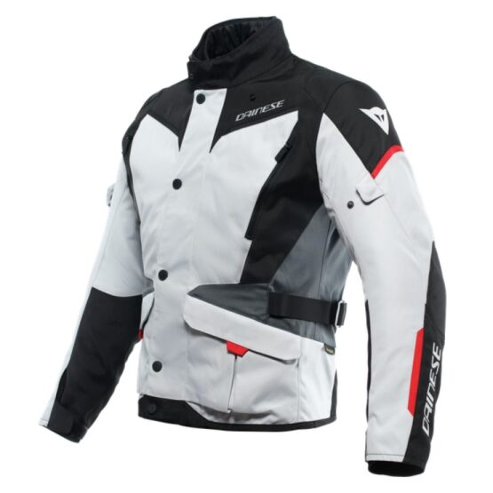 Dainese Tempest 3 D Dry Jacket Glacier Gray Black Lava Red Size 56