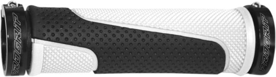 White & Black 997 Lock-On Open End Locking ATV Grips w/ End Plugs - Image 2