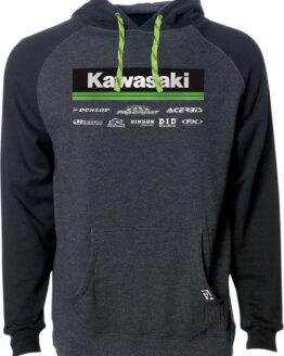 Factory Effex Kawasaki 21 Racewear Hoodie Charcoal Black Large Men's