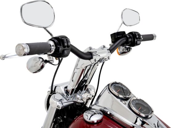 Performance Machine Phatbar & Riser Kit 9in Chrome For Harley Davidson - Image 2