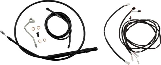 Extended Black Control Cable Kit for 15" Bagger Bars
