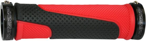 Red & Black 997 Lock-On Open End Locking ATV Grips w/ End Plugs - Image 2