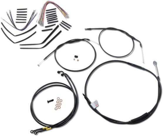Extended Black Control Cable Kit for 14" Apehanger Bars