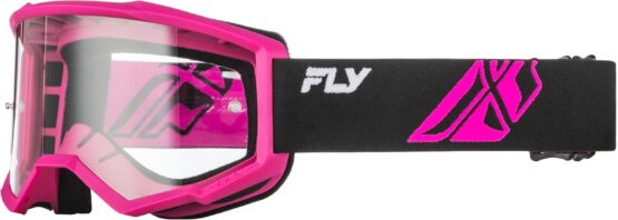 Fly Racing Focus Goggle Black/Pink with Clear Lens