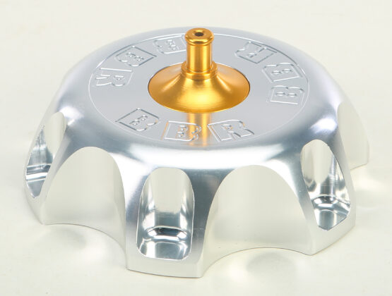 BBR Billet Aluminum Gas Cap Silver Ventilated For Most Honda Dirt Bikes - Image 2