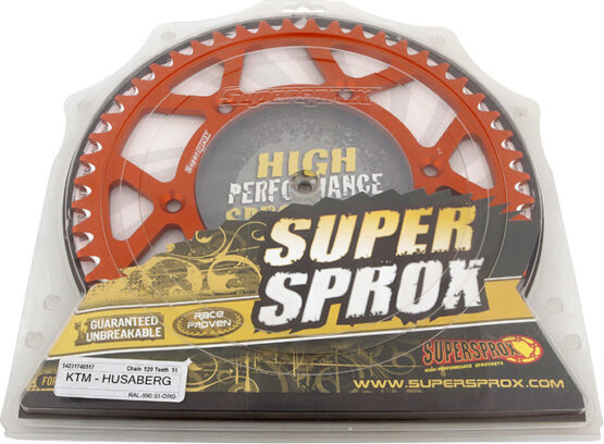 Supersprox 51T Aluminum Rear Sprocket Orange 520 For Husq/KTM - Image 3