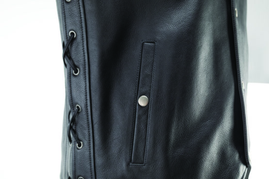 Kuryakyn Old Skool Leather Vest Black Large Men's - Image 8