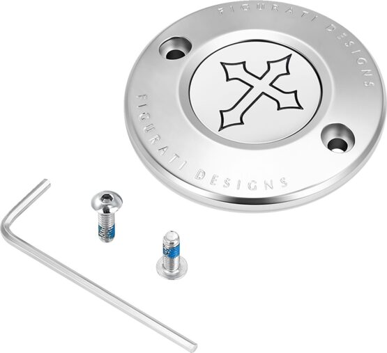 Figurati Designs 2-Hole Cross Timing Cover Stainless Steel For Harley-Davidson
