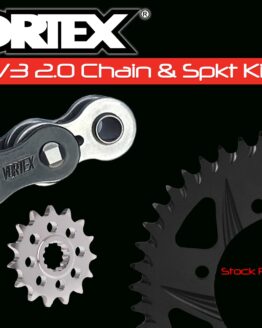 V3 Chain & Sprocket Kit Black SX Chain 525 16/43 Hardcoat Alum