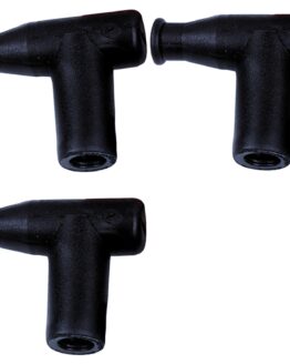 T Type Spark Plug Cap / Boot Black, 5k Ohm 3-Pack