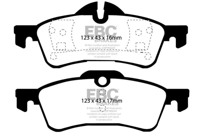 EBC Redstuff Rear Ceramic Brake Pads DP31701C For 04-06 Mini Hardtop 1.6 - Image 3