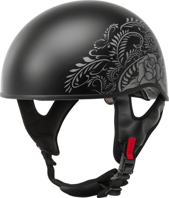 GMAX HH-65 Half Helmet Rose Naked Matte Black/Silver XS