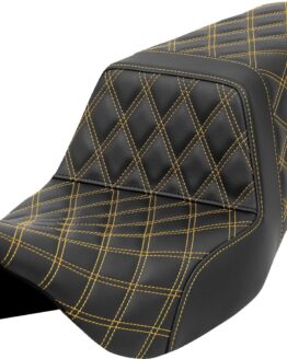 Saddlemen Step-Up Seat Lattice Stitch Gold for Harley FLH/FLT 2008-2023