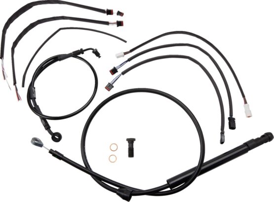 Burly Brand Jail Bar 12in Cable Kit Black ABS For Harley Softail/Fat Bob
