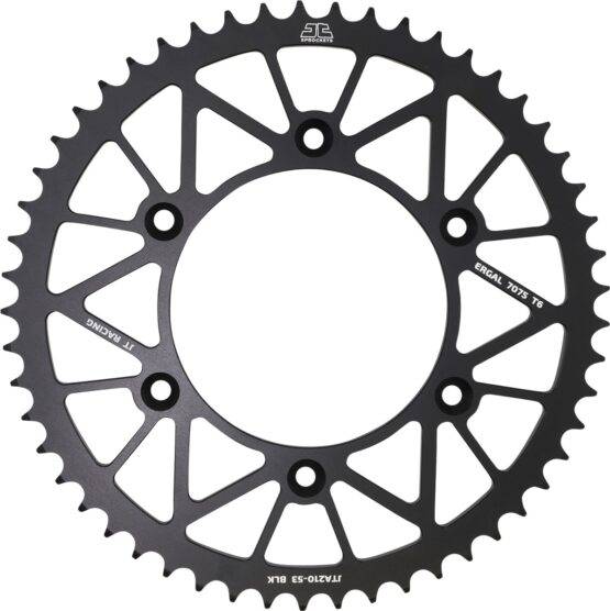 Black Aluminum Rear Sprocket - 53 Tooth 520