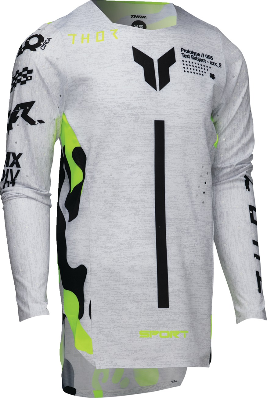 Thor Youth SPORTMODE Riot Jersey Light Gray/White/Black/Yellow Medium - Image 4