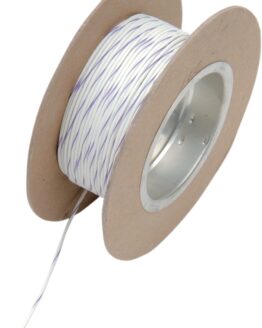 White / Violet 18 Gauge Color Match Primary Wire - 100' Spool