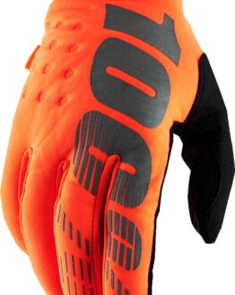 100% Men's Brisker Cold-Weather Gloves Flo Orange/Black 2XL