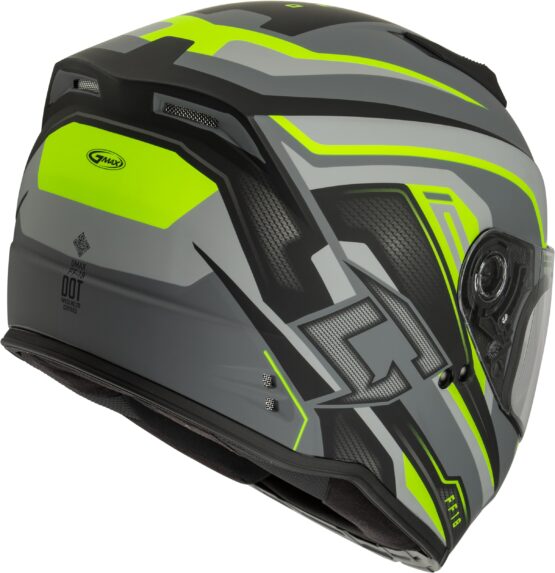 GMAX FF-18 Drift Full Face Helmet Matte Grey/Hi-Vis Small - Image 4