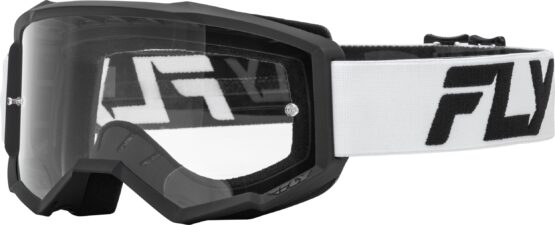 Fly Racing Focus Goggles White/Black Clear Lens Adult