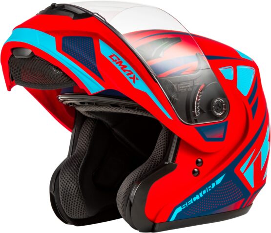 GMAX MD-04 Sector Modular Helmet Matte Red/Blue Medium - Image 4